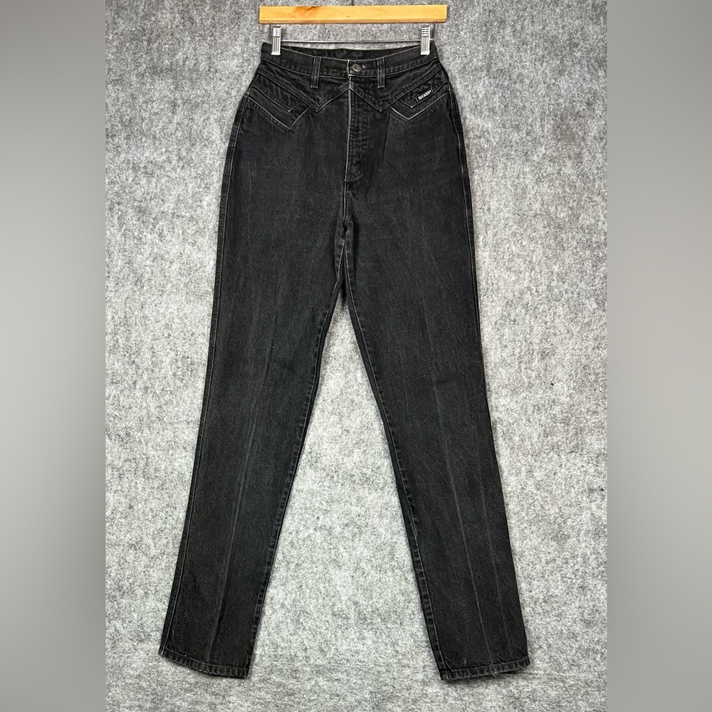 Vintage Rocky Mountain Jeans Womens 9/10x36 Black High Rise Western Denim - Picture 10 of 11